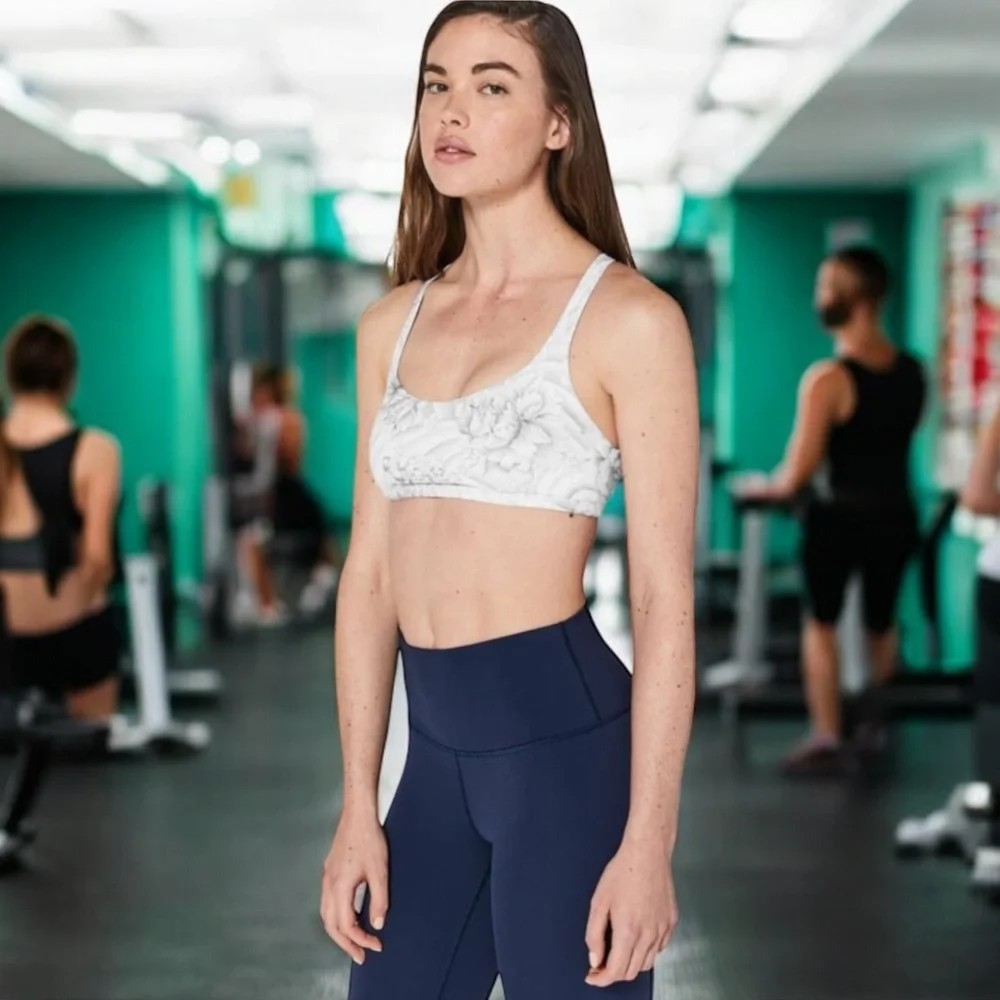 Lululemon Free to Be Bra‎ Wild Mini Twine White Multi Size 2 Strappy
